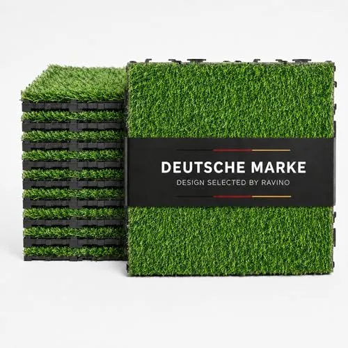 Ravino TerraKlick WPC Klickfliesen 30x30cm – 11 Stück mit Kunstrasen-Optik - Einfache Montage ohne Werkzeug: Die WPC Klickfliesen sind schnell verlegt und ideal für Balkon und Terrasse. Wetterfest und pflegeleicht, bieten sie einen stilvollen Outdoor-Bodenbelag für jedes Zuhause.