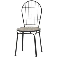 Prato Stapelstuhl mit Mosaik-Optik - Gartenstuhl Prato, robustes pulverbeschichtetes Stahlgestell in matt schwarz, pflegeleicht und stapelbar für platzsparende Aufbewahrung. Ideal für Garten, Terrasse oder Balkon.