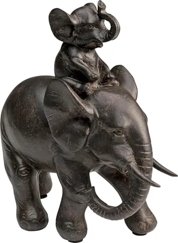 Kare Design Deko Figur Dumbo Uno, Schwarz, Deko Figur, Deko Objekt, Elefant, 19x18x9 cm (H/B/T)
