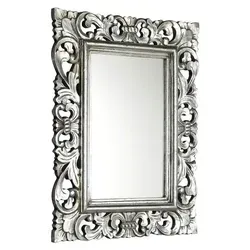 Sapho Spiegel mit Rahmen 60x80 cm Silber IN115 - Eleganter Wandspiegel mit handgeschnitztem Holzrahmen in Silber, ideal für jeden Raum. Größe: 600 x 800 mm, Rahmenbreite: 145 mm – ein stilvolles Highlight für Ihr Zuhause.