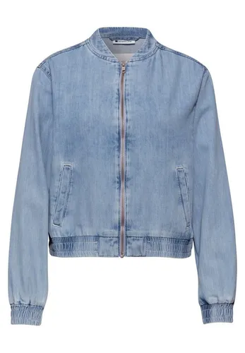 Street One Damen Blouson im Denim-Look mit Taschen - Modischer Blouson im Denim-Look für Damen, mit praktischen seitlichen Taschen. Ideal für lässige Outfits und vielseitig kombinierbar.