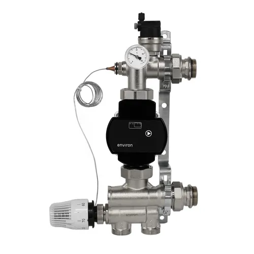 Environ Festwertregelset für Heizkreisverteiler Fußbodenheizung EcoStar II 25/6 - Effizientes Warmwasser-Fußbodenheizungssystem, Made in Germany, für Räume bis über 220 m² geeignet, mit 5 Jahren Herstellergarantie und energieeffizienter A-Klasse.