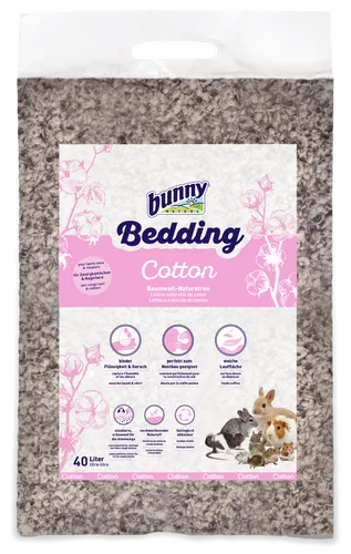 Bunny Bedding Naturstreu Cotton 40 Liter - Maximale Saugkraft, geruchsbindend und ideal für Kleintierbehausungen