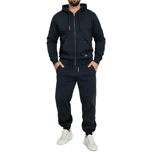 Höhenhorn Cozalp Herren Jogging Anzug D.Blau Gr. S - Streatwear Trainingsanzüge für Herren, komfortabler Baumwoll-Jogginganzug, atmungsaktiv und ideal für Sport oder entspannte Abende zu Hause.