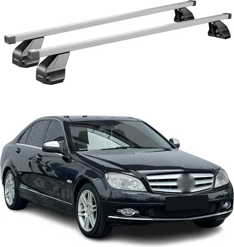 OMAC Dachträger Menabo Stahl Gepäckträger für Mercedes C Klasse W204 2007-2015 - Dachgepäckträger aus hochwertigem Stahl, abnehmbar und wasserbeständig. Ideal für Fahrräder, Ski und Kajaks, bietet Vielseitigkeit und Komfort für jedes Abenteuer.