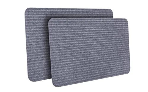 Hanse Home Fußmatte für Innen und Außen 2er Set – strapazierfähige Outdoor Schmutzfangmatte rutschfest, waschbar & wetterfest, Türmatte für den Eingangsbereich, Haustür, Flur - 45x75cm, Grau