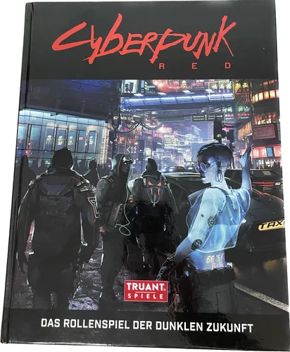 Cyberpunk Red - Das Rollenspiel der dunklen Zukunft - Hardcover Regelwerk mit 456 Seiten, ideal für spannende Pen and Paper Abenteuer in einer dystopischen Zukunft.
