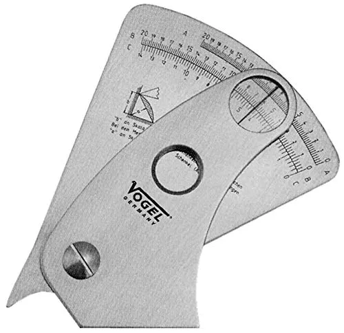 Vogel Germany Schweißnahtlehre 474404 - Lehren für präzise Messungen, aus rostfreiem und gehärtetem Stahl mit praktischem Ablesefenster für einfache Handhabung.