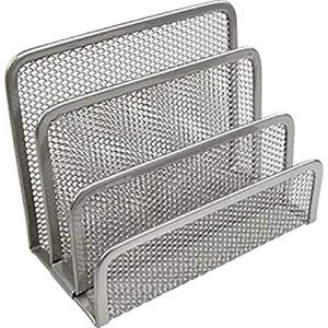 Helit Briefständer H2518300, the mail network, silber, aus Metalldraht, 3 Fächer