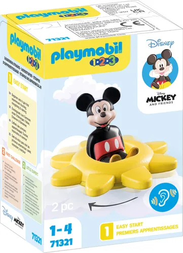 PLAYMOBIL Disney & Mickey and Friends 71321 1.2.3 & Disney: Mickys Drehsonne mit Rasselfunktion