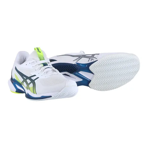 Asics Tennisschuhe Solution Speed FF 3 Clay/Sandplatz/Leichtigkeit weiss/makoblau Herren, Größe Euro (US): 42 (8,5)