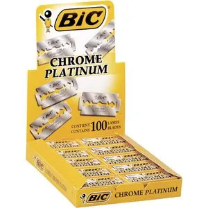 Bic Rasierklingen Chrome Platinum, für Rasierhobel, 1-fach Klinge, 100 Stück
