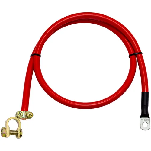 1m Batteriekabel 16mm² Rot, M8 Rohrkabelschuh & Polklemme vorinstalliert, Vollku