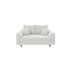 S-Style Möbel 2-Sitzer-Sofa, Weiß - Elegantes skandinavisches Design, gefertigt aus hochwertigem Boucle-Stoff, bietet gemütlichen Sitzkomfort und ist pflegeleicht. Ideal für jedes Wohnzimmer.