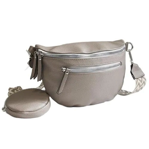 irisaa Umhängetasche Damen Crossbody Bag, 3 in 1 Schultertasche, Bauchtasche mit Reißverschluss und Verstellbarem breitem Gurt, Handtasche für Männer Frauen, DKB Farbe:Dunkel Khaki