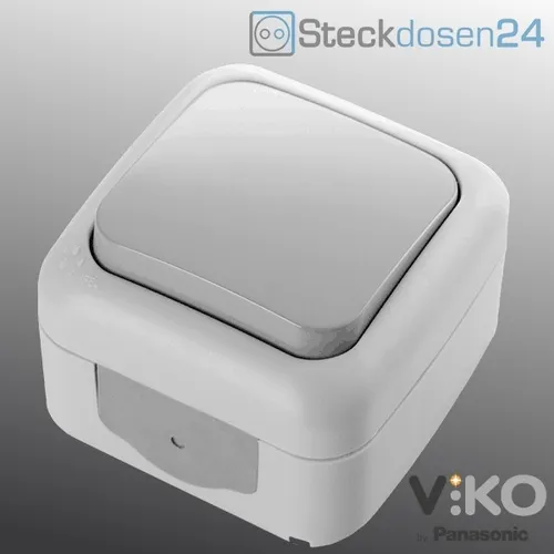 VIKO Feuchtraum Ausschalter IP54 Grau- Dunkelgrau