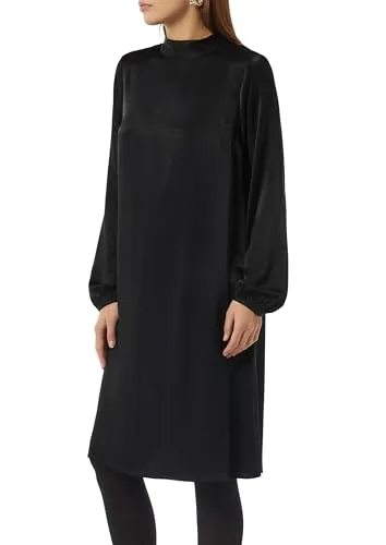 comma Kleid mit Stehkragen - Freizeitkleid für Damen mit langen Ärmeln, Gummibündchen und elegantem Schleifen-Detail, ideal für vielseitige Anlässe.