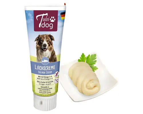 Tubidog Delikatess Lachscreme 75 g, für: Hund