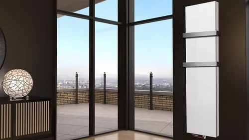 Szagato Badheizkörper BADHEIZKÖRPER Design Mirror Steel 6 180x47cm 1964 Watt weiß +2HH 50mm, 5 Jahre Garantie, Made in Germany