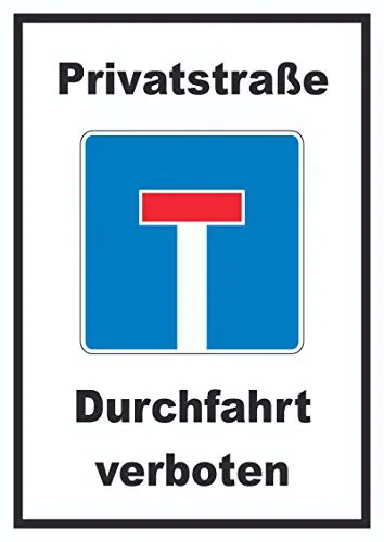 HB-Druck Privatstrasse Durchfahrt verboten Schild A4 (210x297mm)