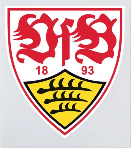 VfB Stuttgart Aufkleber Wappen - 3D Design - Sonstiges Fußballzubehör mit brillanter 3D Optik, selbstklebend und witterungsbeständig. Ideal für Auto oder Schulhefte, um deine Verbundenheit zum VfB Stuttgart zu zeigen.