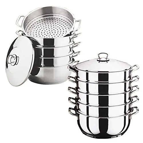 Mantykocher 26 cm 6-tlg. Edelstahl Dampfgarer in silber von Olymp