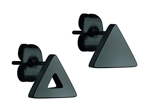 LIEBESKIND BERLIN Damen-Ohrstecker LJ-0337-E-06 - Ohrringe für Damen mit geometrischem Dreieck-Design aus hochwertigem Edelstahl, IP Black Finish für einen modernen Look.