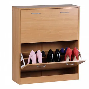 Wohnling Schuhkipper Kiel - Moderner Holz-Schuhschrank mit 2 Fächern - Schuhschrank im zeitlosen Design mit 2 Klappen, ideal für enge Flure. Bietet Platz für bis zu 20 Schuhe und passt perfekt in kleine Dielen.