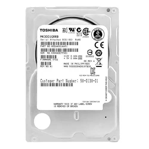 Festplatte Toshiba 300Gb MK3001GRRB 32 Mb Cache 15 000Rpm Sas II 2,5