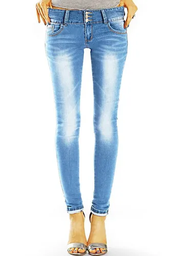 BE STYLED Low-Rise-Jeans, Skinny Röhrenjeans, Slimfit Damenhose mit 3-Knopfbund, Stretch - j7e-1 (as3, Alpha, x_s, Regular, Regular)