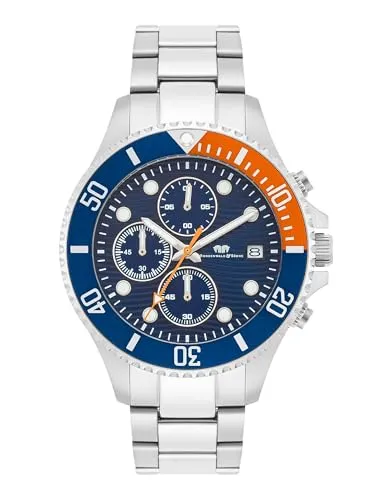 Rhodenwald & Söhne Herren Chronograph Uhr mit Edelstahl Armband - Armbanduhren für Herren, sportliches Design mit hochwertigem Edelstahlgehäuse, wasserdicht bis 5 ATM und geliefert in einem eleganten Lederetui.