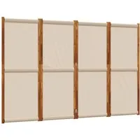 vidaXL Paravent 4-TLG. aus Akazienholz - Stylischer Raumteiler mit flexiblem Faltdesign, ideal für Wohnzimmer, Schlafzimmer oder Büro. Robustes Akazienholz und witterungsbeständiges Textilene sorgen für Langlebigkeit und einfache Pflege.