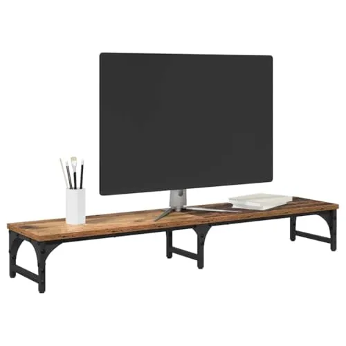 vidaXL Monitor Halterung aus Altholz – Ergonomischer Bildschirmständer für den Heimarbeitsplatz - Stabiler Monitorständer aus Holzwerkstoff, der deinen Bildschirm auf ergonomische Höhe hebt. Ideal für moderne Büros, schafft Platz und fördert eine ordentliche Arbeitsumgebung.