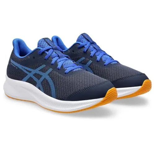 ASICS Patriot 13 GS Neutralschuh Kinder - Dunkelblau, Größe 38 - Laufschuhe für Jugendliche mit dämpfender AMPLIFOAM und GEL-Technologie für optimalen Komfort und Unterstützung beim Training.