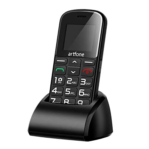 Artfone Seniorenhandy - Dual SIM mit Notruftaste und großen Tasten - Seniorenhandy mit 1400 mAh Akku für lange Standby-Zeit und einfacher Bedienung, ideal für ältere Menschen mit großen Tasten und Sprachfunktion für sichere Anrufe.