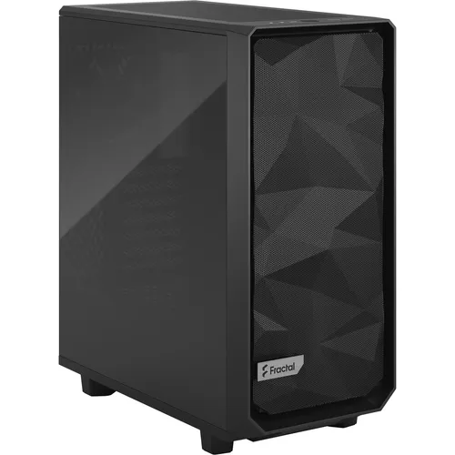 Fractal Design Meshify 2 Compact Black ATX - Mid Tower Gehäuse mit exzellentem Airflow, elegantes Tempered Glass und Platz für bis zu 7 Lüfter