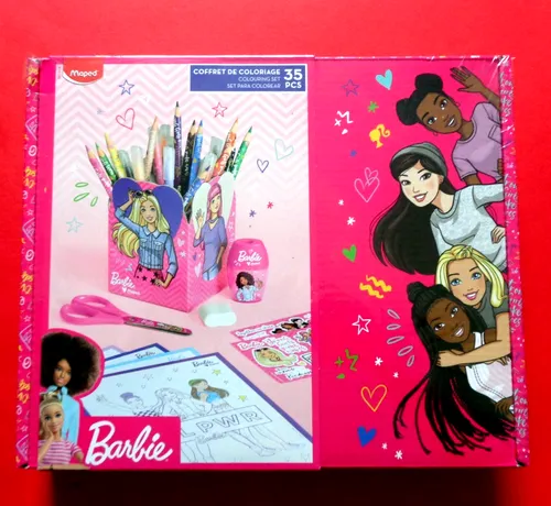 Maped Zeichenset Malset Barbie, 35-teilig, in Geschenkbox