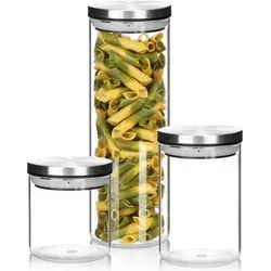 com-four® 3-teiliges Vorratsdosen-Set