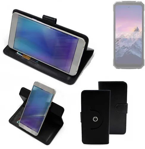 360° Schutzhülle für Blackview BV8100 Wallet Case Universal schwarz Kunstlede