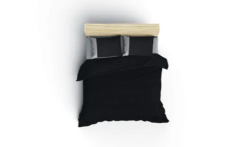 L'Essentiel Linge de Maison, Plain - Black & Grey Doppelbett-Bettbezug-Set, 200 x 200 cm - Hochwertiges Doppelbett-Bettbezug-Set aus 100 % Baumwolle für ultimativen Komfort. Das stilvolle Design in Schwarz und Grau passt perfekt zu jeder Schlafzimmereinrichtung und ist bei 40 °C maschinenwaschbar.