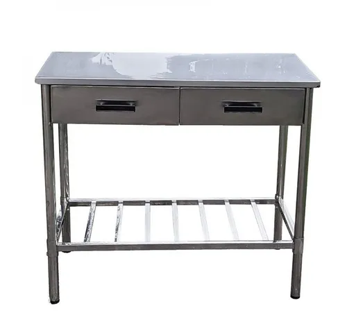 Edelstahl Arbeitstisch für Outdoorküche - Edelstahlmöbel: Ideal für Outdoorküchen, als Filitiertisch oder Zerlegetisch. Mit höhenverstellbaren Füßen, zwei Schubladen und großer Ablagefläche für optimalen Stauraum.