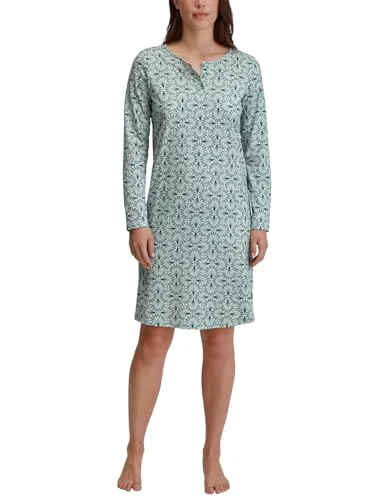 CALIDA Mystic Nights Langarm-Nachthemd Damen - Nachthemden für Damen aus reiner Bio-Baumwolle, sanft zur Haut und atmungsaktiv - für erholsame Nächte in schlichter Eleganz.