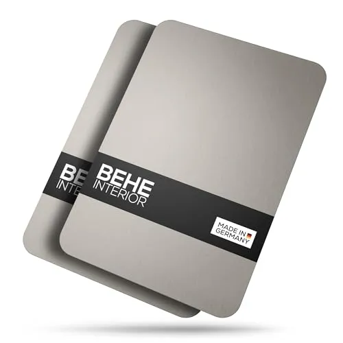 BEHE Schneidebrett Edelstahl - Hygienisch und Rutschfest, 2er Set ohne Griff - Hackbretter aus lebensmittelechtem Edelstahl, antibakteriell und BPA-frei – ideal für eine sichere und hygienische Lebensmittelzubereitung.