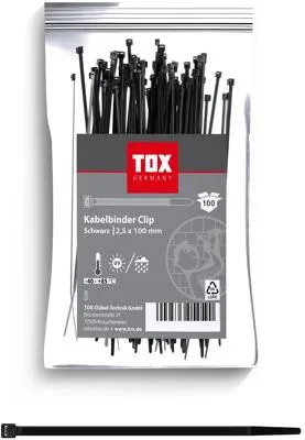 TOX Clip Kabelbinder, 2,5x100, UV-beständig, schwarz (099600020)