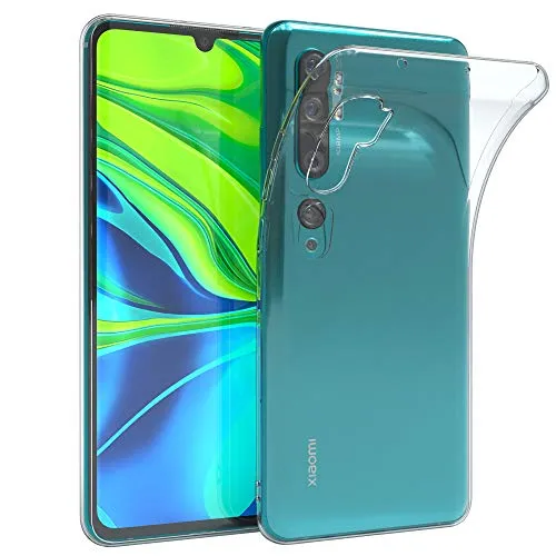 EAZY CASE Hülle kompatibel mit Xiaomi Mi Note 10 / Mi Note 10 Pro Schutzhülle Silikon, Ultra dünn, Slimcover, Handyhülle, Silikonhülle, Backcover, Durchsichtig, Klar Transparent