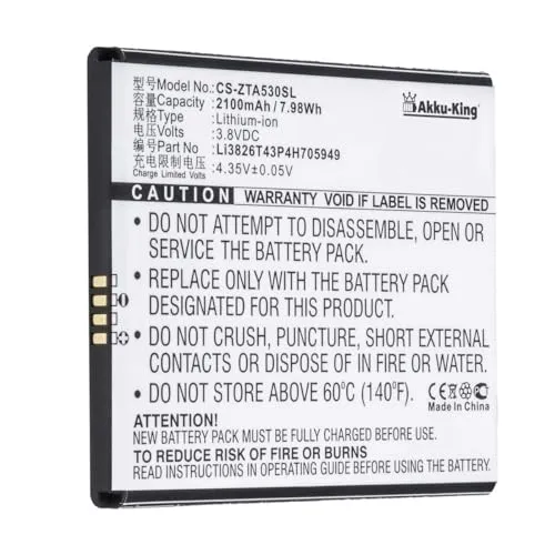 Akku-King Akku kompatibel mit ZTE Li3826T43P4H705949 - Li-Ion 2100mAh - für Blade A530, A606, BA530, BA606
