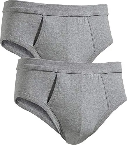 Erwin Müller Herren-Slip 2er-Pack Single-Jersey grau meliert Größe 5