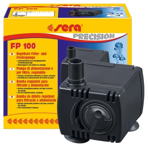 Sera Aquarienpumpe FP 100 - Kompakte und energieeffiziente Unterwasserpumpe für Aquarien von 10 bis 50 Litern. Regelbar und vielseitig einsetzbar, ideal für Nano-Aquarien.