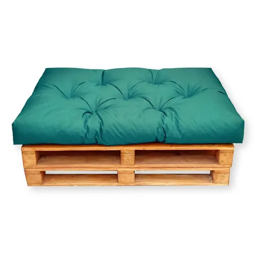 4L Textil Palettenkissen waschbar Palettenauflagen Europaletten Sitzkissen Rückenlehne wetterfest (Sitzkissen 120x60 cm, Grün Uv-beständig)