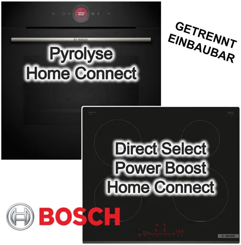 BOSCH Backofenset mit Induktionskochfeld – Pyrolyse & Home Connect